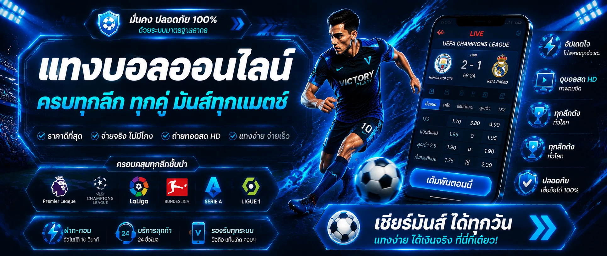 แทงบอลออนไลน์ ULTRA168 ราคาบอลดี เว็บตรงทุกลีกทั่วโลก